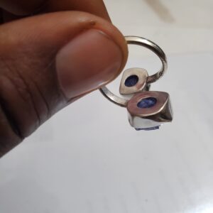 Raw Tanzanite Ring Double Stones